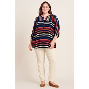 Ava & Grace Plus Size Striped Tunic‎ Top 3X – Western Inspired